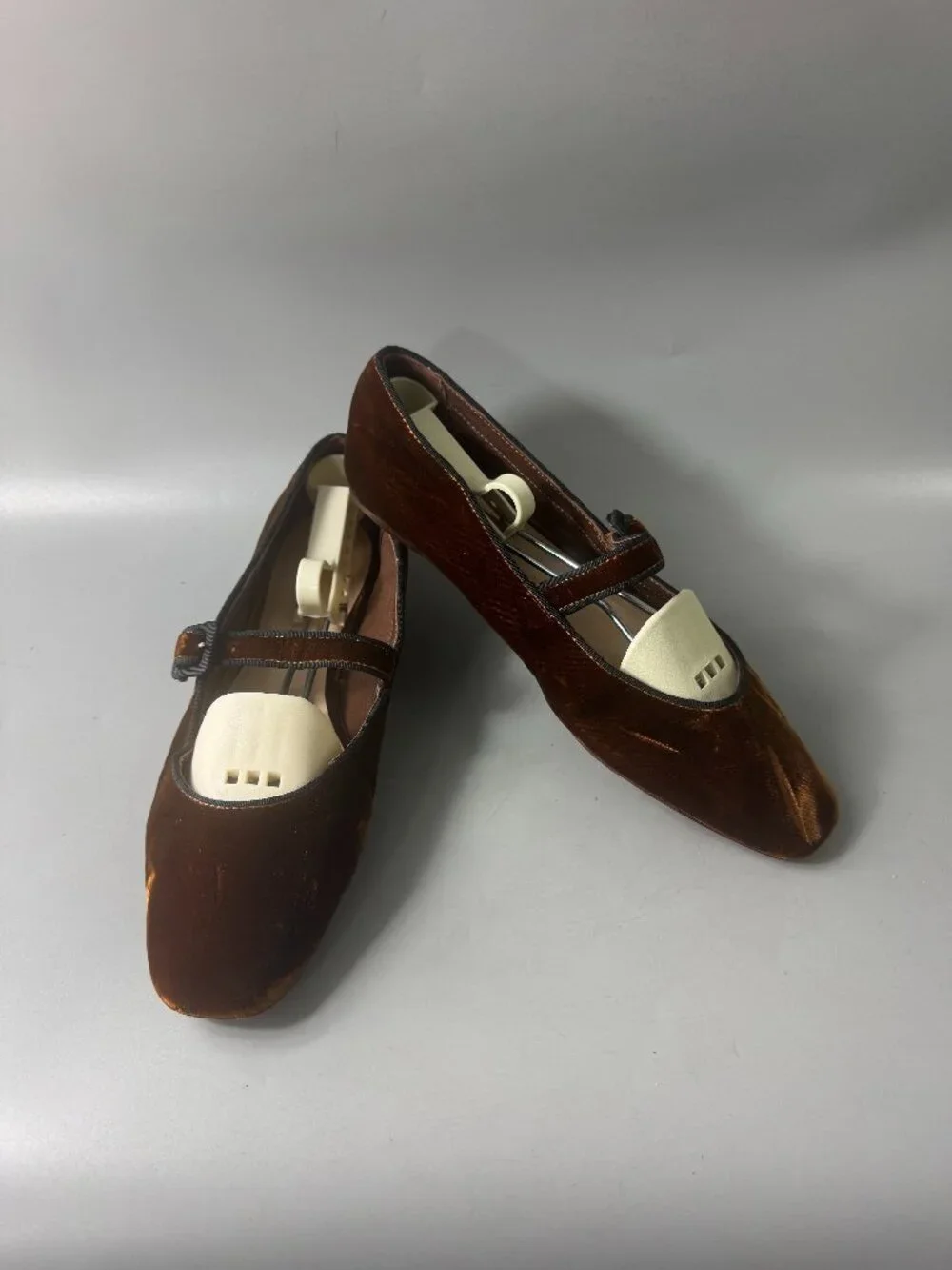 Loeffler Randall Dark Brown Velvet Ginger Mary Janes, Size 9 1/2